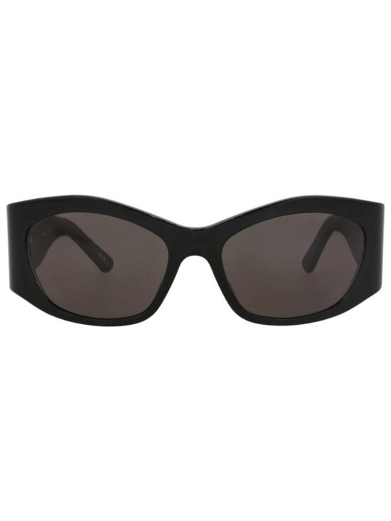 New Balenciaga Womens Square/Rectangle Black Black Grey Fashion Designer Sunglas
